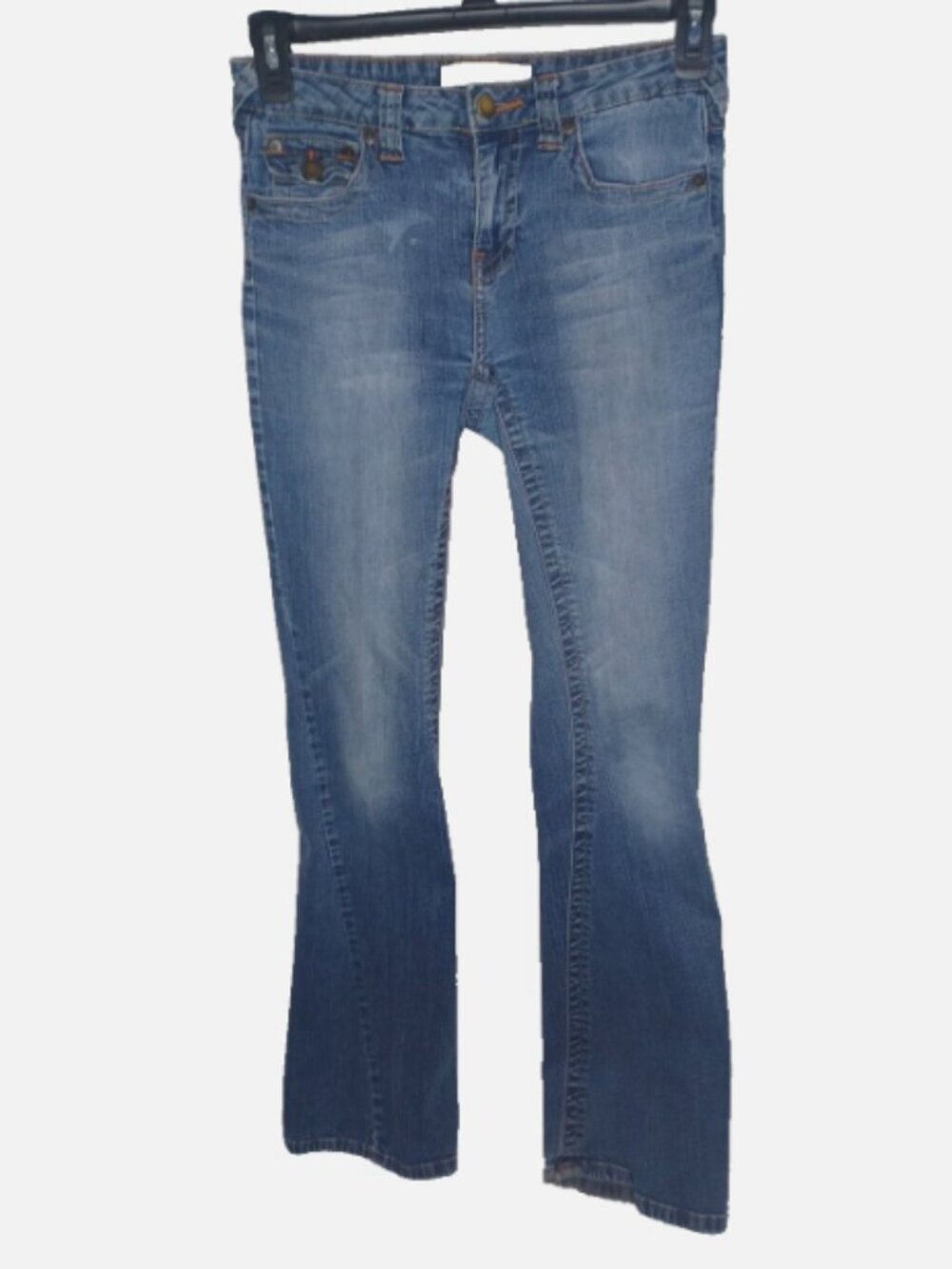 Mixit Womens Jeans Size 6 Distressed Stretch Slim Flap Back Pocket Zip